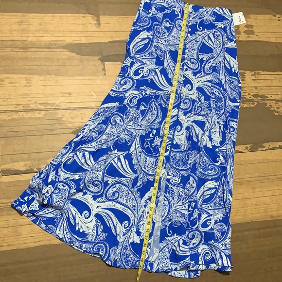 Free People Smooth Sailing Blue Paisley Maxi Skirt Sz 6 - Picture 11 of 11